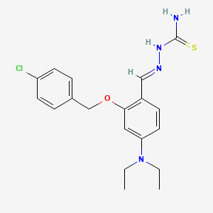molecular formula C19H23ClN4OS B5506077 2-[(4-氯苄基)氧基]-4-(二乙氨基)苯甲醛硫代氨基脲 