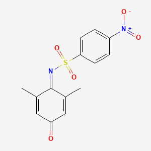 molecular formula C14H12N2O5S B5506133 N-(2,6-二甲基-4-氧代-2,5-环己二烯-1-亚甲基)-4-硝基苯磺酰胺 