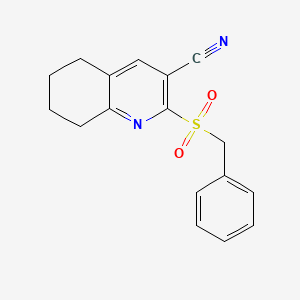 molecular formula C17H16N2O2S B5506144 2-(benzylsulfonyl)-5,6,7,8-tetrahydro-3-quinolinecarbonitrile 