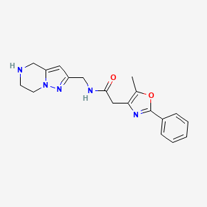2-(5-methyl-2-phenyl-1,3-oxazol-4-yl)-N-(4,5,6,7-tetrahydropyrazolo[1,5-a]pyrazin-2-ylmethyl)acetamide hydrochloride