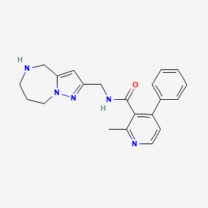 molecular formula C21H23N5O B5506178 2-methyl-4-phenyl-N-(5,6,7,8-tetrahydro-4H-pyrazolo[1,5-a][1,4]diazepin-2-ylmethyl)nicotinamide dihydrochloride 