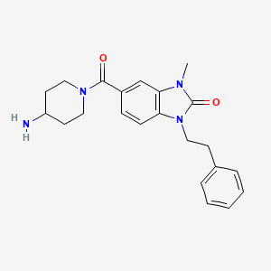 molecular formula C22H26N4O2 B5506181 5-[(4-amino-1-piperidinyl)carbonyl]-3-methyl-1-(2-phenylethyl)-1,3-dihydro-2H-benzimidazol-2-one hydrochloride 