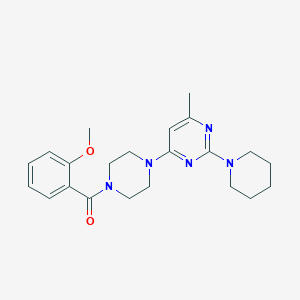 molecular formula C22H29N5O2 B5506203 4-[4-(2-甲氧基苯甲酰)-1-哌嗪基]-6-甲基-2-(1-哌啶基)嘧啶 