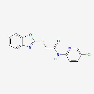 2-(1,3-benzoxazol-2-ylsulfanyl)-N-(5-chloropyridin-2-yl)acetamide