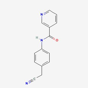 molecular formula C14H11N3O B5506232 N-[4-(氰基甲基)苯基]烟酰胺 