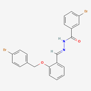 molecular formula C21H16Br2N2O2 B5506237 3-bromo-N'-{2-[(4-bromobenzyl)oxy]benzylidene}benzohydrazide 