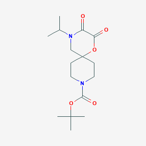 molecular formula C16H26N2O5 B5506245 4-异丙基-2,3-二氧代-1-氧杂-4,9-二氮杂螺[5.5]十一烷-9-羧酸叔丁酯 