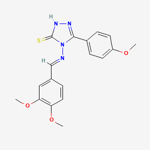 molecular formula C18H18N4O3S B5506249 4-[(3,4-二甲氧基亚苄基)氨基]-5-(4-甲氧基苯基)-4H-1,2,4-三唑-3-硫醇 