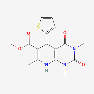 molecular formula C16H17N3O4S B5506271 1,3,7-三甲基-2,4-二氧代-5-(2-噻吩基)-1,2,3,4,5,8-六氢吡啶并[2,3-d]嘧啶-6-羧酸甲酯 