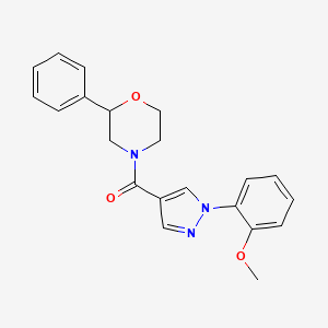 molecular formula C21H21N3O3 B5506278 4-{[1-(2-methoxyphenyl)-1H-pyrazol-4-yl]carbonyl}-2-phenylmorpholine 