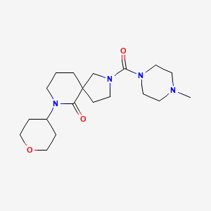 molecular formula C19H32N4O3 B5506282 2-[(4-methylpiperazin-1-yl)carbonyl]-7-(tetrahydro-2H-pyran-4-yl)-2,7-diazaspiro[4.5]decan-6-one 