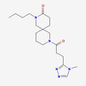 molecular formula C19H31N5O2 B5506285 2-butyl-8-[3-(4-methyl-4H-1,2,4-triazol-3-yl)propanoyl]-2,8-diazaspiro[5.5]undecan-3-one 
