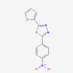 molecular formula C12H7N3O4 B5506290 2-(2-furyl)-5-(4-nitrophenyl)-1,3,4-oxadiazole 