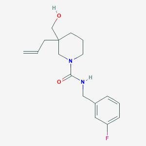 molecular formula C17H23FN2O2 B5506292 3-烯丙基-N-(3-氟苄基)-3-(羟甲基)-1-哌啶甲酰胺 