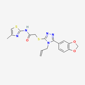 molecular formula C18H17N5O3S2 B5506310 2-{[4-allyl-5-(1,3-benzodioxol-5-yl)-4H-1,2,4-triazol-3-yl]thio}-N-(4-methyl-1,3-thiazol-2-yl)acetamide 