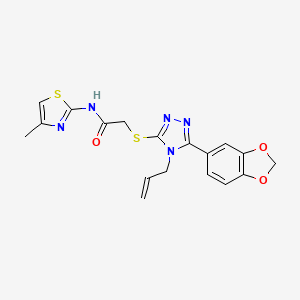 2-{[5-(1,3-benzodioxol-5-yl)-4-(prop-2-en-1-yl)-4H-1,2,4-triazol-3-yl]sulfanyl}-N-(4-methyl-1,3-thiazol-2-yl)acetamide