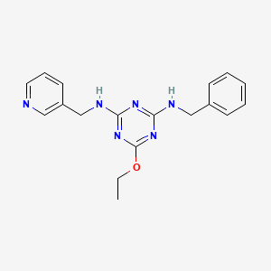 molecular formula C18H20N6O B5506333 N-苄基-6-乙氧基-N'-(3-吡啶基甲基)-1,3,5-三嗪-2,4-二胺 