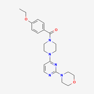 molecular formula C21H27N5O3 B5506349 4-{4-[4-(4-ethoxybenzoyl)-1-piperazinyl]-2-pyrimidinyl}morpholine 