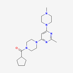 molecular formula C20H32N6O B5506363 4-[4-(cyclopentylcarbonyl)-1-piperazinyl]-2-methyl-6-(4-methyl-1-piperazinyl)pyrimidine 