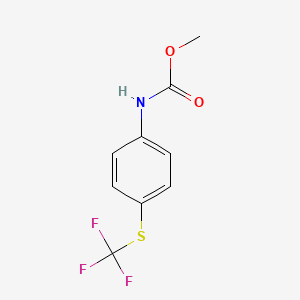molecular formula C9H8F3NO2S B5506370 甲基{4-[(三氟甲基)硫代]苯基}氨基甲酸酯 