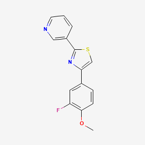 molecular formula C15H11FN2OS B5506378 3-[4-(3-氟-4-甲氧基苯基)-1,3-噻唑-2-基]吡啶 