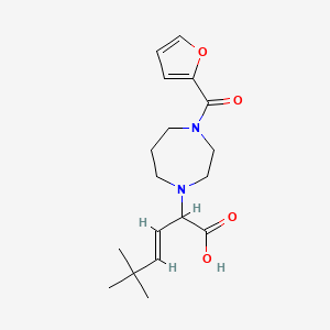 molecular formula C18H26N2O4 B5506413 (3E)-2-[4-(2-furoyl)-1,4-diazepan-1-yl]-5,5-dimethylhex-3-enoic acid 
