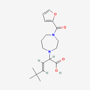 molecular formula C18H26N2O4 B5506413 (3E)-2-[4-(2-呋喃甲酰基)-1,4-二氮杂环戊烷-1-基]-5,5-二甲基己-3-烯酸 