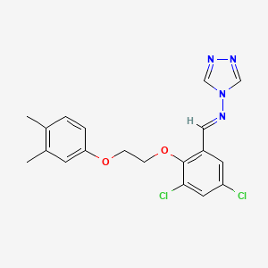 (E)-1-[3,5-dichloro-2-[2-(3,4-dimethylphenoxy)ethoxy]phenyl]-N-(1,2,4-triazol-4-yl)methanimine