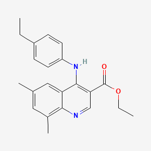 molecular formula C22H24N2O2 B5506420 ethyl 4-[(4-ethylphenyl)amino]-6,8-dimethyl-3-quinolinecarboxylate 