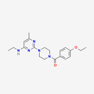 molecular formula C20H27N5O2 B5506428 2-[4-(4-乙氧基苯甲酰)-1-哌嗪基]-N-乙基-6-甲基-4-嘧啶胺 