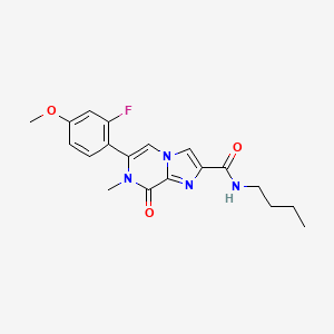 molecular formula C19H21FN4O3 B5506429 N-butyl-6-(2-fluoro-4-methoxyphenyl)-7-methyl-8-oxo-7,8-dihydroimidazo[1,2-a]pyrazine-2-carboxamide 