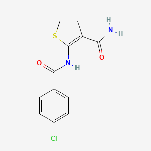 molecular formula C12H9ClN2O2S B5506449 2-[(4-氯苯甲酰基)氨基]-3-噻吩甲酰胺 