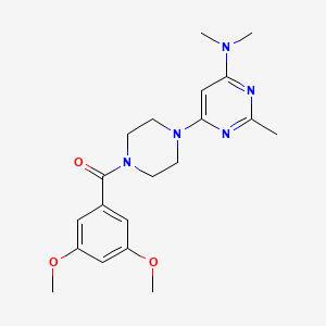 molecular formula C20H27N5O3 B5506469 6-[4-(3,5-二甲氧基苯甲酰)-1-哌嗪基]-N,N,2-三甲基-4-嘧啶胺 