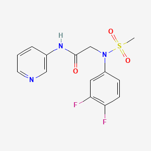 molecular formula C14H13F2N3O3S B5506487 N~2~-(3,4-difluorophenyl)-N~2~-(methylsulfonyl)-N~1~-3-pyridinylglycinamide 