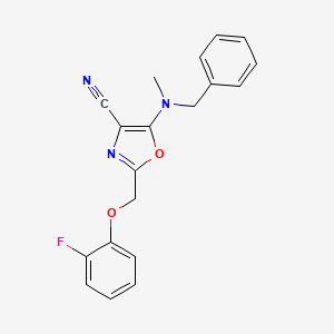 5-[benzyl(methyl)amino]-2-[(2-fluorophenoxy)methyl]-1,3-oxazole-4-carbonitrile