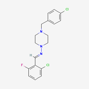 molecular formula C18H18Cl2FN3 B5506502 4-(4-氯苄基)-N-(2-氯-6-氟苄叉)-1-哌嗪胺 