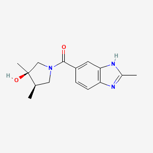 (3R*,4R*)-3,4-dimethyl-1-[(2-methyl-1H-benzimidazol-5-yl)carbonyl]pyrrolidin-3-ol