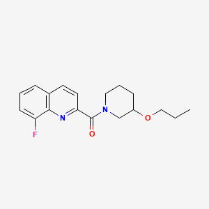 molecular formula C18H21FN2O2 B5506525 8-fluoro-2-[(3-propoxy-1-piperidinyl)carbonyl]quinoline 
