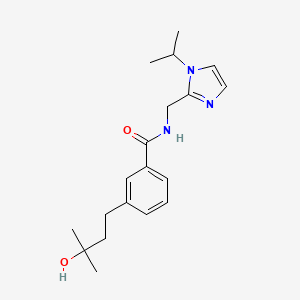 molecular formula C19H27N3O2 B5506531 3-(3-hydroxy-3-methylbutyl)-N-[(1-isopropyl-1H-imidazol-2-yl)methyl]benzamide 