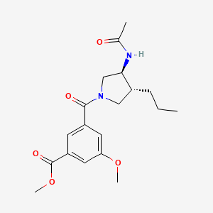 molecular formula C19H26N2O5 B5506555 3-{[(3S*,4R*)-3-(乙酰氨基)-4-丙基-1-吡咯烷基]羰基}-5-甲氧基苯甲酸甲酯 