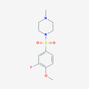 molecular formula C12H17FN2O3S B5506558 1-[(3-fluoro-4-methoxyphenyl)sulfonyl]-4-methylpiperazine 