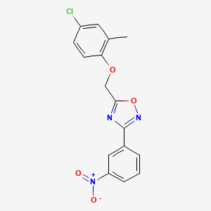 molecular formula C16H12ClN3O4 B5506581 5-[(4-氯-2-甲基苯氧基)甲基]-3-(3-硝基苯基)-1,2,4-恶二唑 