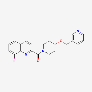 molecular formula C21H20FN3O2 B5506588 8-氟-2-{[4-(3-吡啶基甲氧基)-1-哌啶基]羰基}喹啉 