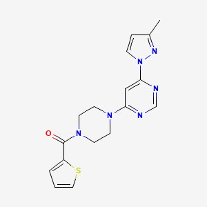 molecular formula C17H18N6OS B5506597 4-(3-methyl-1H-pyrazol-1-yl)-6-[4-(2-thienylcarbonyl)-1-piperazinyl]pyrimidine 