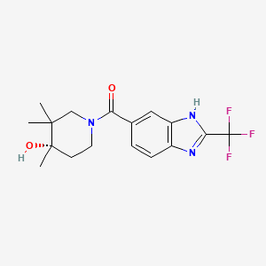 molecular formula C17H20F3N3O2 B5506600 (4S*)-3,3,4-trimethyl-1-{[2-(trifluoromethyl)-1H-benzimidazol-5-yl]carbonyl}piperidin-4-ol 