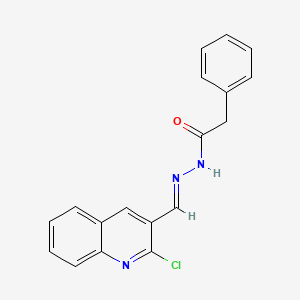 molecular formula C18H14ClN3O B5506601 N'-[(2-chloro-3-quinolinyl)methylene]-2-phenylacetohydrazide 