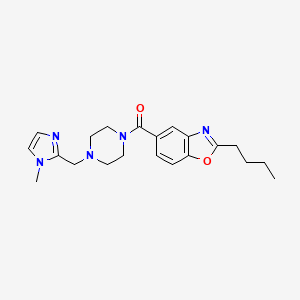 molecular formula C21H27N5O2 B5506604 2-butyl-5-({4-[(1-methyl-1H-imidazol-2-yl)methyl]piperazin-1-yl}carbonyl)-1,3-benzoxazole 