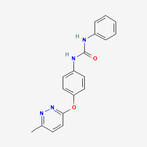 molecular formula C18H16N4O2 B5506621 N-{4-[(6-甲基-3-吡啶并嗪基)氧基]苯基}-N'-苯基脲 