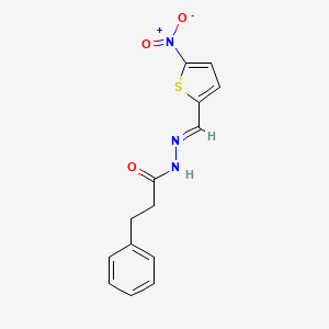 molecular formula C14H13N3O3S B5506629 N'-[(5-nitro-2-thienyl)methylene]-3-phenylpropanohydrazide 
