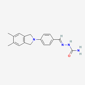 molecular formula C18H20N4O B5506651 4-(5,6-二甲基-1,3-二氢-2H-异吲哚-2-基)苯甲醛缩氨基脲 